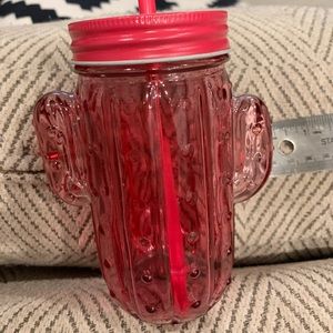 🌸3/$12 Pink Glass Cactus Cup